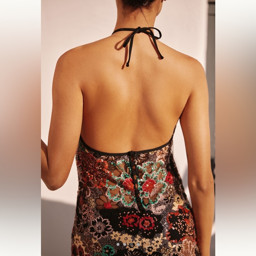 NEW WITH TAGS AGUA BENDITA SARI HALTER MAXI DRESS - Picture 4 of 9